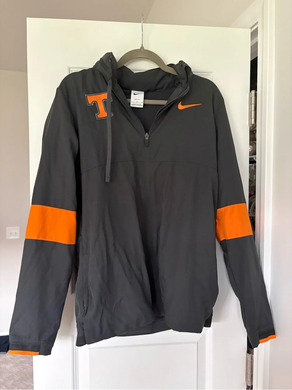 Nike Gray Zip Up Jacket with Orange Accents & Tennessee Vols